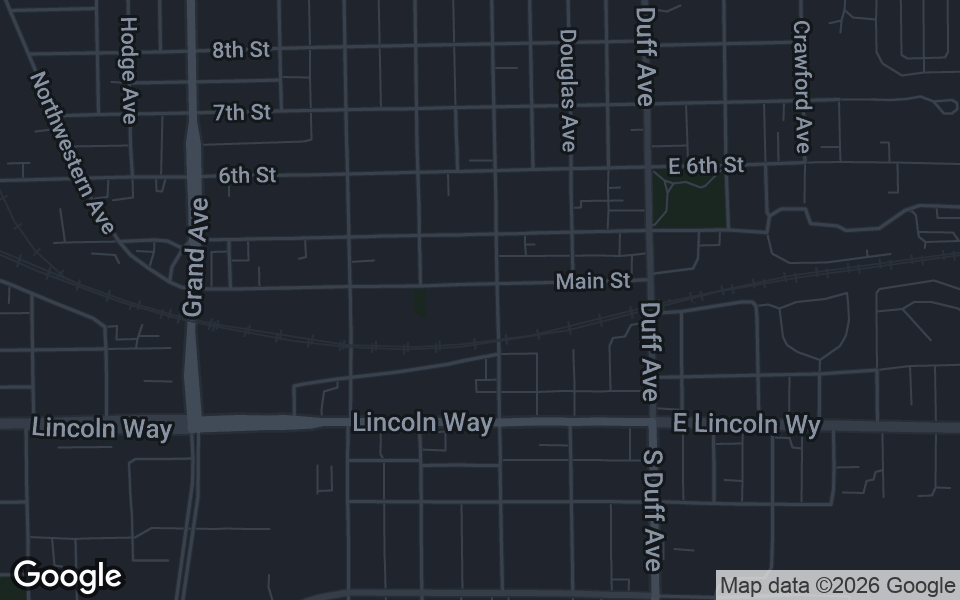Map showing Downtown Ames