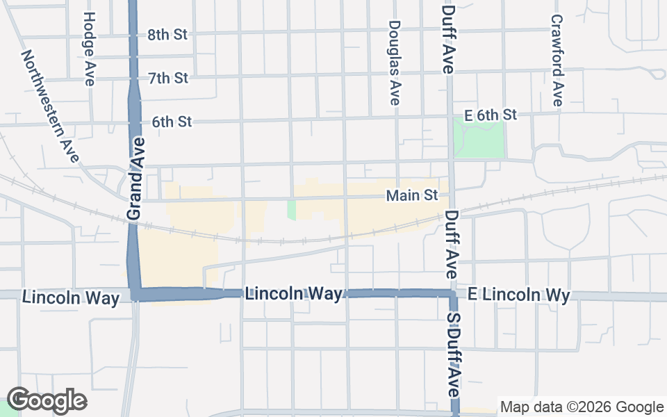 Map showing Downtown Ames